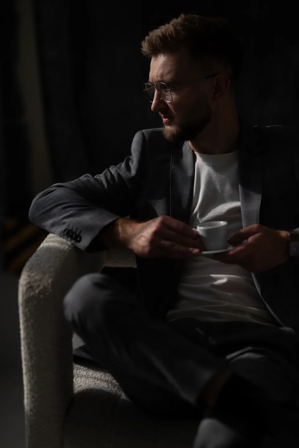 Dmytro Kolida reflecting over coffee